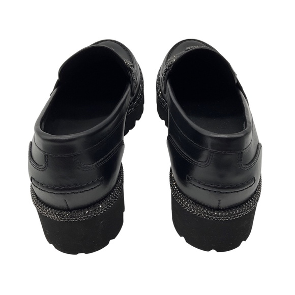 RENE CAOVILLA BLACK MORGANA CRYSTAL LOAFERS - Picture 6 of 8